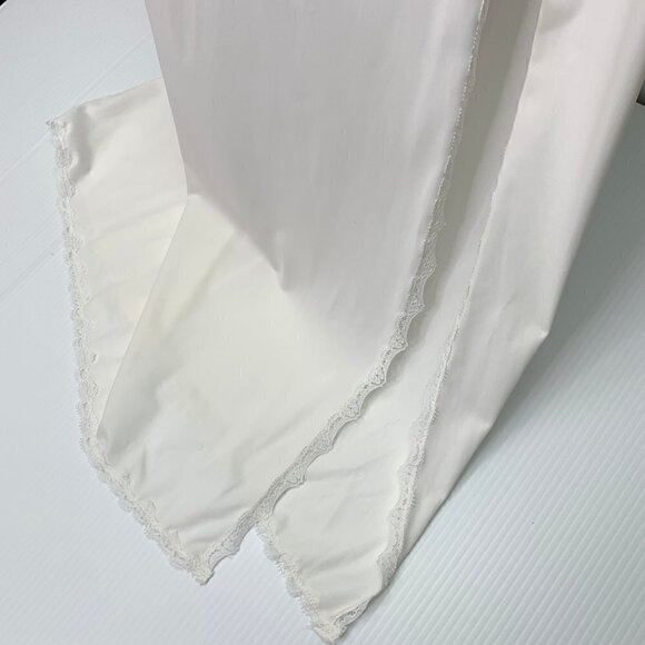 Vanity Fair Slip Small Maxi Length High Slit Vintage Lace Trim Cream - Picture 6 of 12